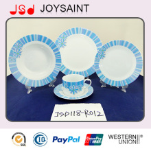 Beste Qualität neue Bone China Geschirr Set mit blauen Aufkleber (JSD118-R012)